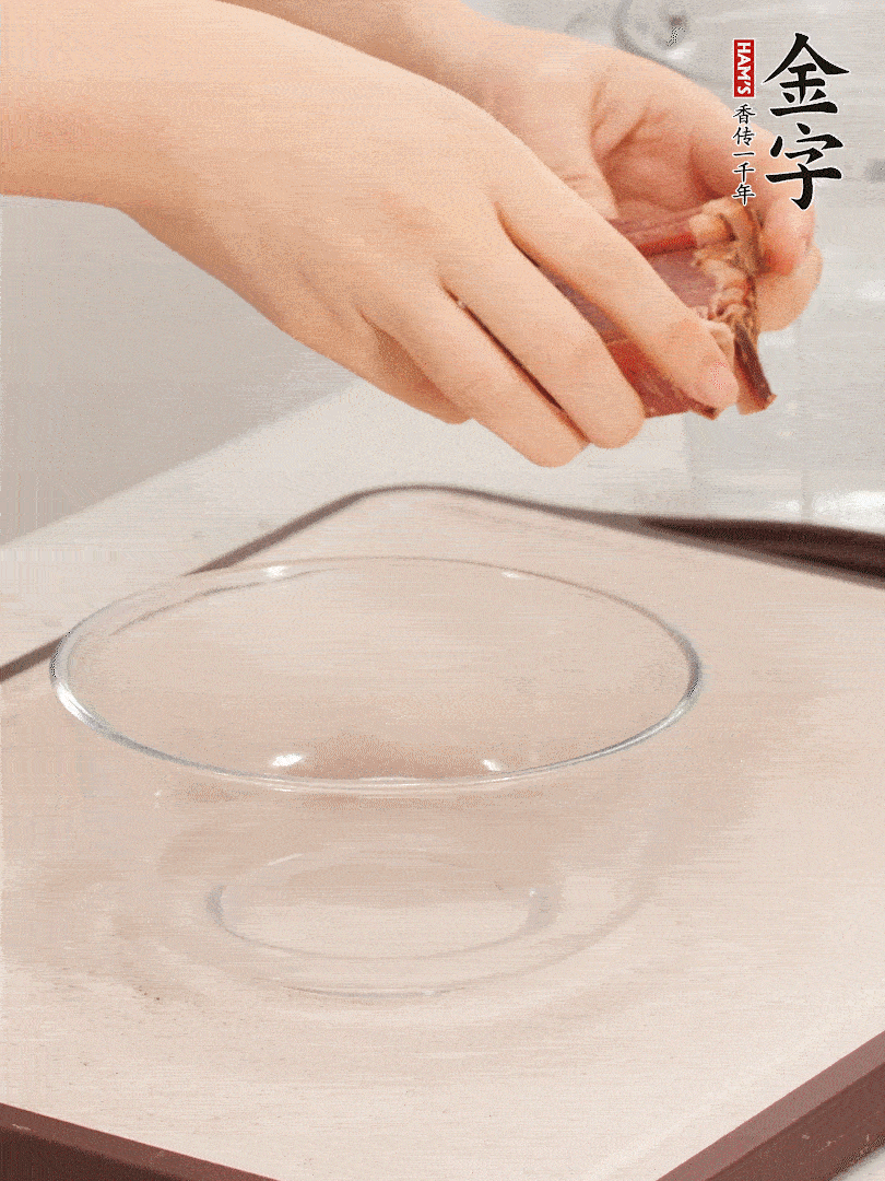 火腿切片、溫水浸泡5分鐘